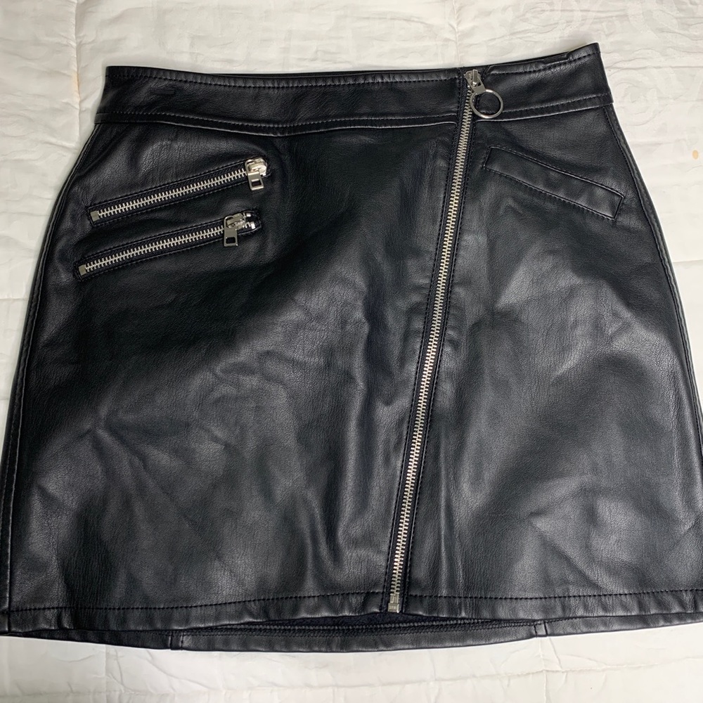 Black leather skirt